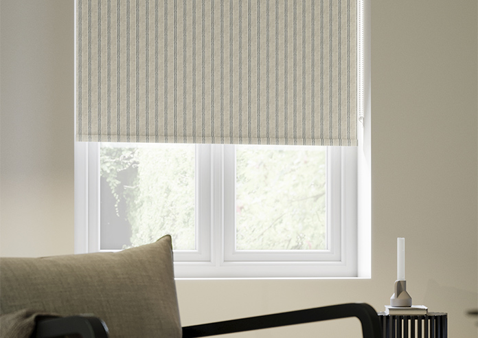 Emily Bond George Stripe Print, Charcoal - Roller Blind - Image 5